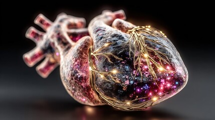 A stylized, glowing heart