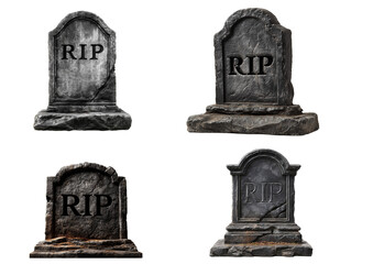 Gravestone with RIP text, isolated PNG