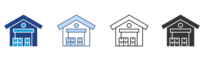 Warehouse Icon Set Multiple Style Collection