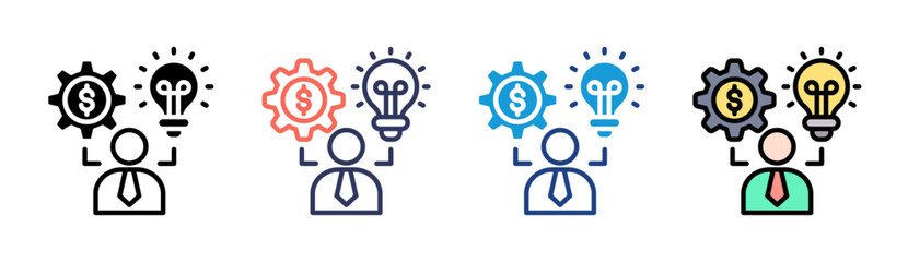 Entrepreneurship Icon Set Multiple Style Collection