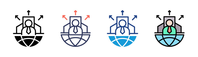 Outsourcing Icon Set Multiple Style Collection