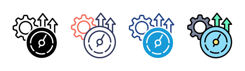 Acceleration Icon Set Multiple Style Collection