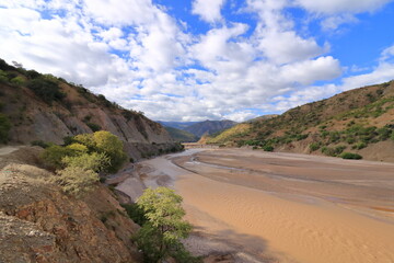 The Arid Pilcomayo River Valley near Sucre in Bolivia