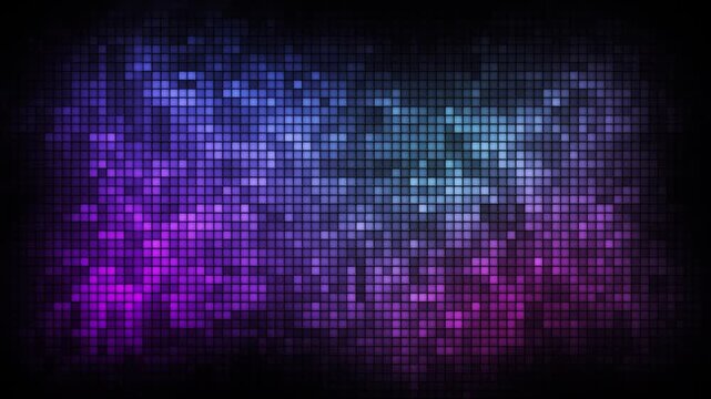 Abstract digital square pixelated gradient background featuring dynamic blue purple and pink colors