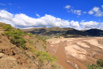 The Arid Pilcomayo River Valley near Sucre in Bolivia
