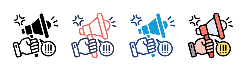 Megaphone Icon Set Multiple Style Collection