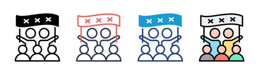 Strike Icon Set Multiple Style Collection