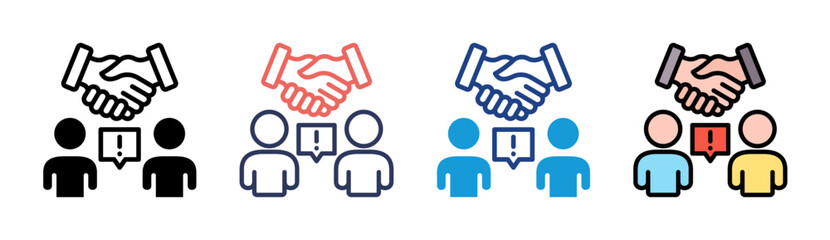 Conflict Resolution Icon Set Multiple Style Collection
