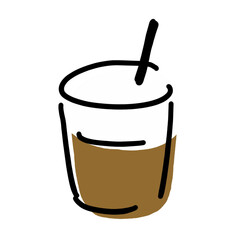 シンプルな手書き風コーヒーのイラスト素材