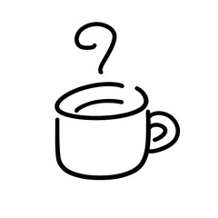 シンプルな手書き風コーヒーのイラスト素材