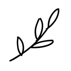 シンプルな手書き風葉っぱのイラスト素材