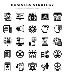 Business Strategy icons set. Vector illustration.