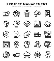 Set of Lineal Project Management Icons. Lineal art icon. Vector illustration