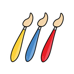 paintbrush on white background icons, symbols 