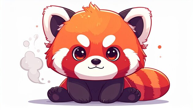 red panda illustration, sad panda, angry panda