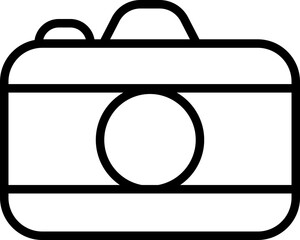 Camera icon in black flat and line style, photography device symbol pack, photo capture shoot equipment bundle, isolated on transparent background, vector illustration