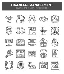 Fototapeta premium Financial Management Icons: A Collection of 25 Essential Business Icons