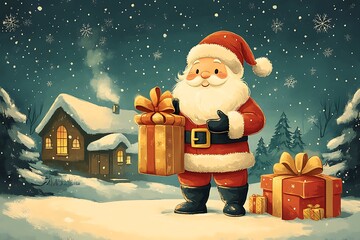 santa claus with gifts
