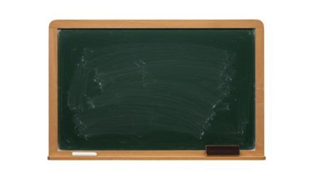 Chalkboard with Chalk Smudges and Eraser | Clean Green School Board for Education and Presentation Backgrounds