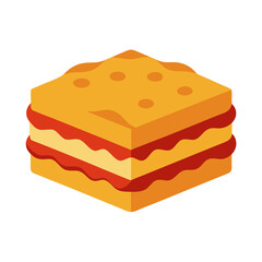 vector of Lasagna on white background