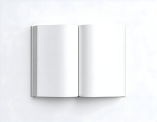 Naklejka premium Open Blank Book on White Background