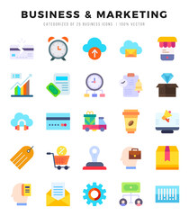 Business & Marketing icon pack for your website. mobile. presentation. and logo design.