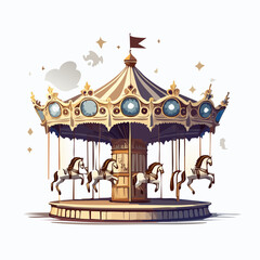 Vintage Pixel Art Carousel © Sam