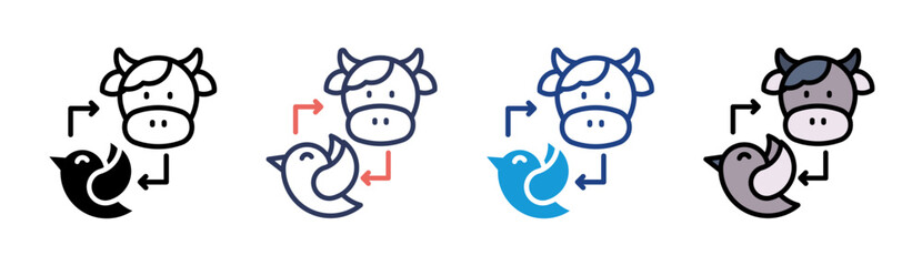 Livestock Cycle Icon Set Multiple Style Collection