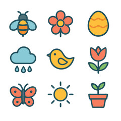 Spring Icons Icon Set Vector