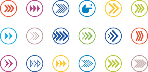 Bullet point icons with numbers. Color points for infographic. Markers with number for buttons, tags, ui or map. Set of graphic pointer with steps. Vector