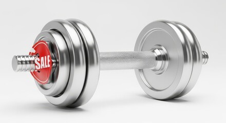 Dumbbell on sale promotes fitness savings for gyms, personal trainers and sports equipment stores