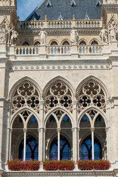 Ornate windows of Vienna City Hall