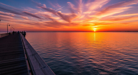 Obraz premium sunset on the lake