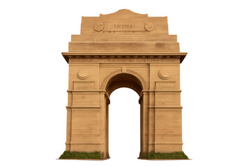 India gate, a war memorial located in new delhi, is shown with a transparent background, making it easy to use in various projects