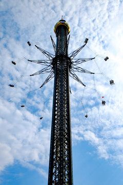 Low angle view of Prater Tower against sky
