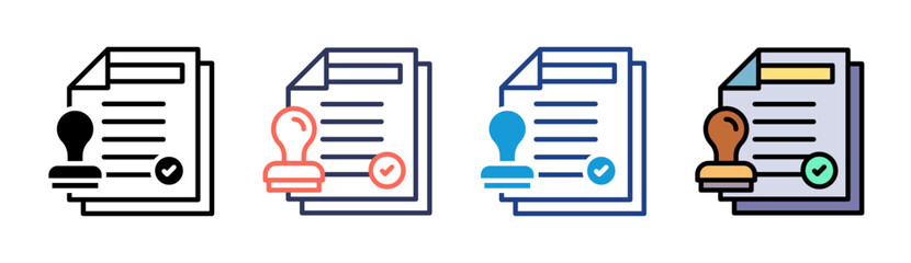 Obraz premium Contract Icon Set Multiple Style Collection