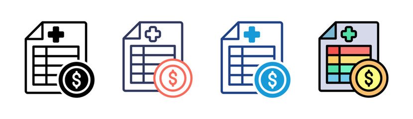 Medical Expense Icon Set Multiple Style Collection