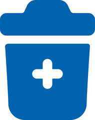 Medical Waste Bin Icon – Biohazard and Hospital Waste Disposal Vector