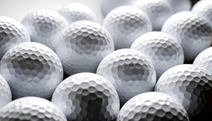 Close-up of many golf balls