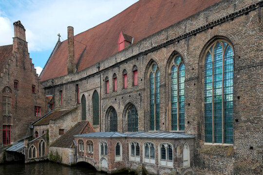 Exterior of medieval Hospital of St. John, currently Hans Memling museum