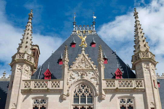Exterior of neo-gothic Provincial Court building in Grote Markt