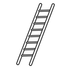 Simple illustration of a black and white lean ladder symbol for construction or upward movement