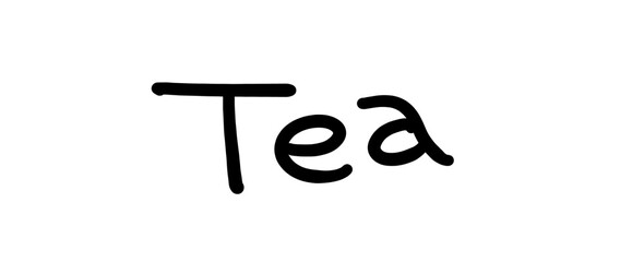 tea　ティー　シンプルな手書き文字