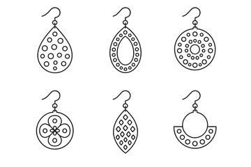 Elegant black and white earring designs featuring geometric patterns
