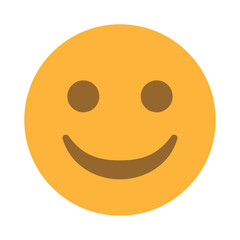 Simple yellow smiley face icon isolated on white background