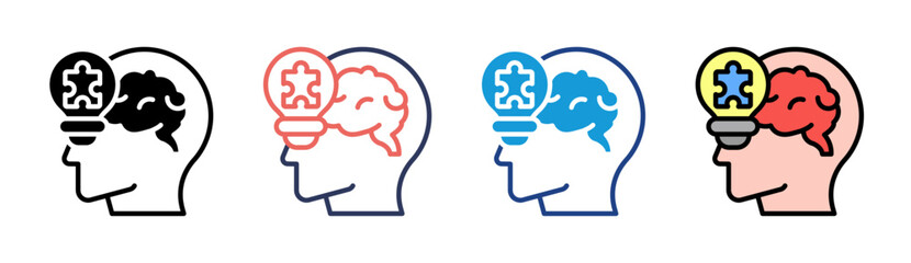 Innovative Thinking Icon Set Multiple Style Collection