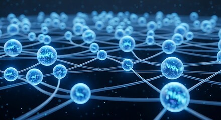 Interconnected Network - Abstract Representation of Data and Communication.