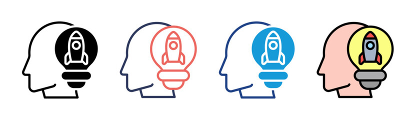 Creative Thinking Icon Set Multiple Style Collection