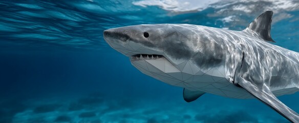 Naklejka premium Great White Shark Underwater