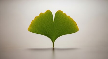 Fototapeta premium Isolated Ginkgo Biloba Leaf on White Background, Perfect for Medical and Herbal Themes